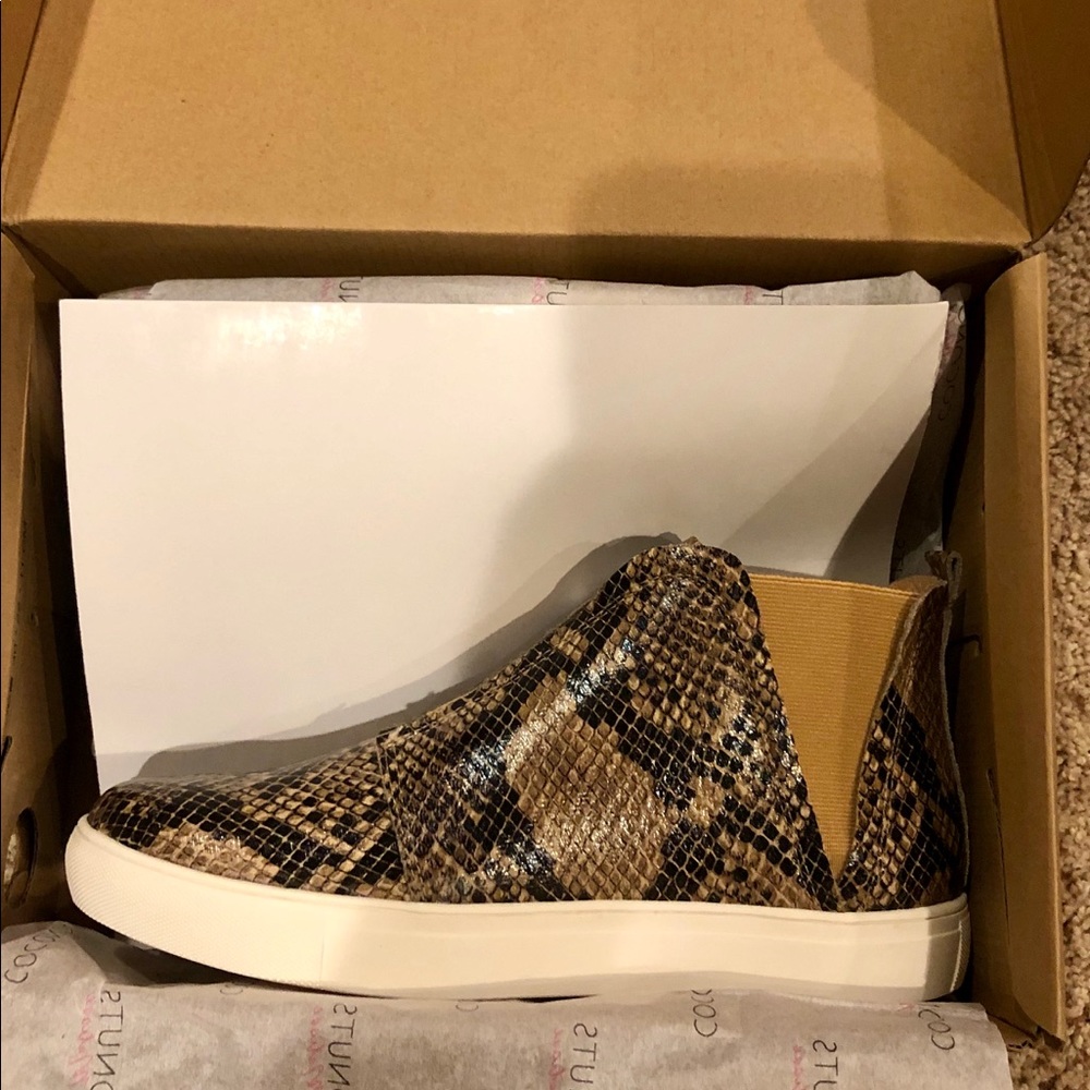 • Anthro leather snakeskin ankle hightop - Picture 5 of 7